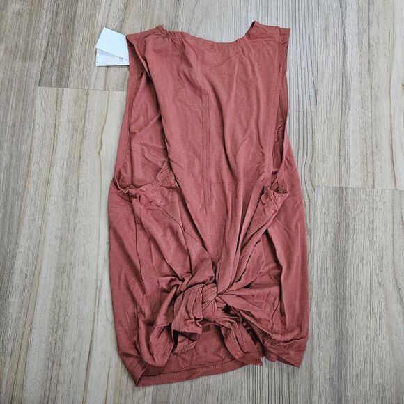 Citrus Lounge Around Jersey Tie Back Tank Top Clay Orange Size Small - Picture 5 of 10